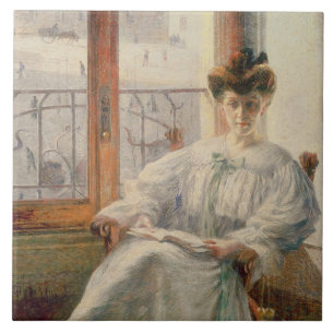 La Signora Massimino, 1908 (oil on canvas) Tile