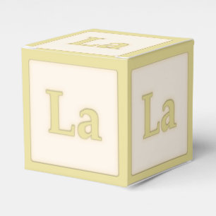 "La" Solfeggio Musical Baby Blocks Yellow Favour Box