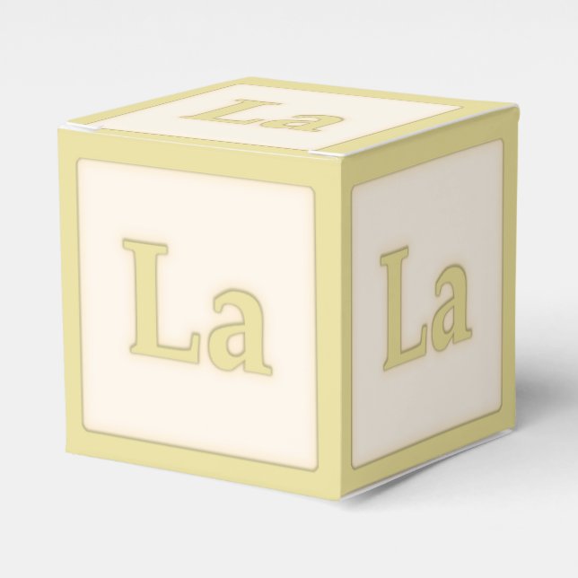 "La" Solfeggio Musical Baby Blocks Yellow Favour Box (Front Side)