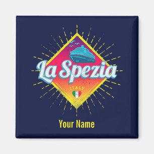 La Spezia Liguria Italy Retro Cruise Ship Vintage Magnet