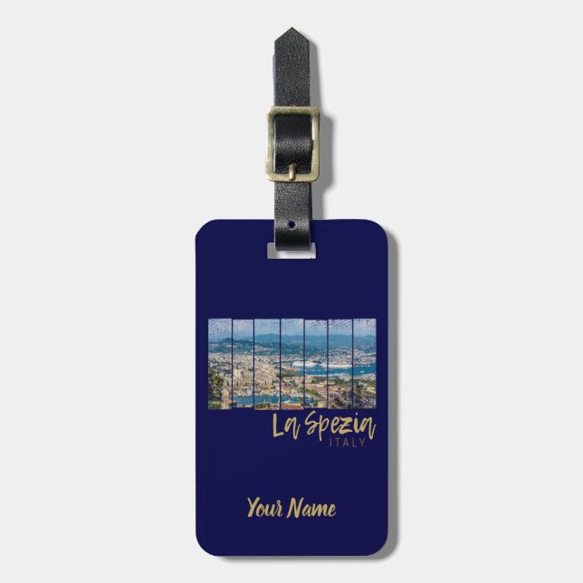 La Spezia Liguria Italy Vintage Souvenir Luggage Tag (Front Vertical)