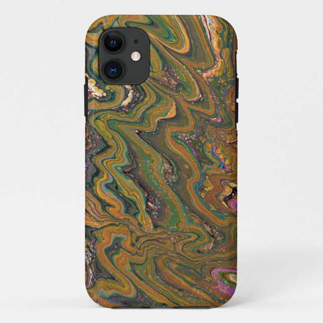 La Strada 2 Green and Gold Abstract Phone Case (Back)