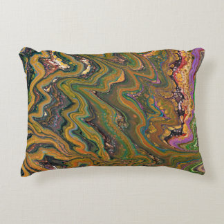 La Strada 2 Green Gold Geode Accent Pillow