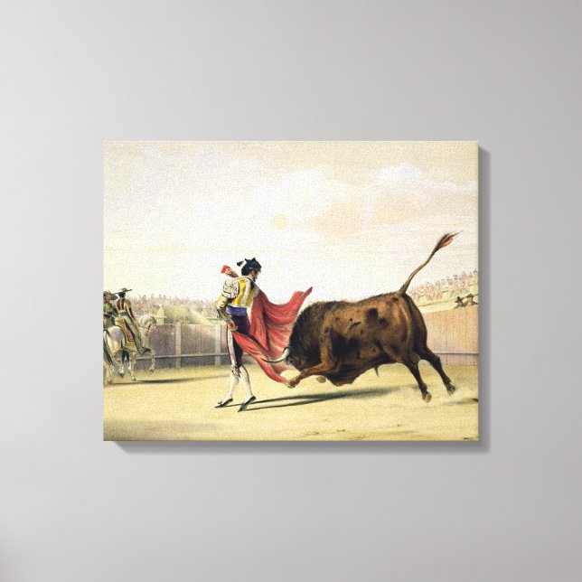 La Suerte de la Capa, 1865 (colour litho) Canvas Print (Front)