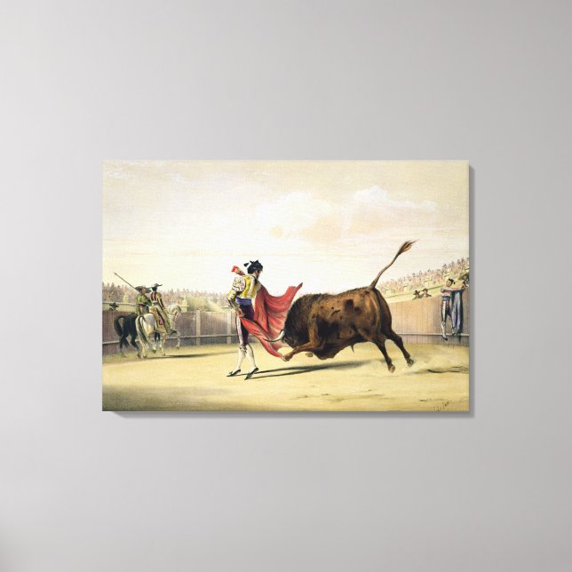 La Suerte de la Capa, 1865 (colour litho) Canvas Print (Front)
