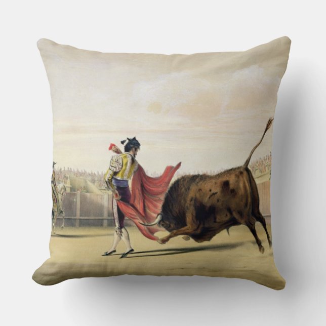 La Suerte de la Capa, 1865 (colour litho) Cushion (Front)