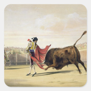 La Suerte de la Capa, 1865 (colour litho) Square Sticker