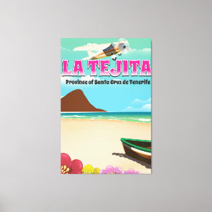 La Tejita Tenerife beach travel poster Canvas Print