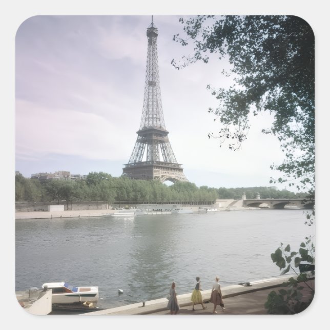 La Tour Eiffel. Paris, vers 1960. Square Sticker (Front)