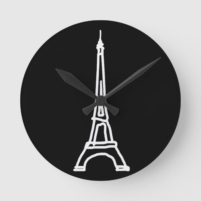 la tour Eiffel Round Clock (Front)