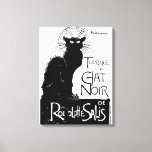 La tournée du Chat Noir Canvas Print<br><div class="desc">A black and white pop art style print of the iconic 1896 art poster by Swiss-born French Art Nouveau painter Theophile Steinlen. "Chat Noir" is French for "black cat".</div>