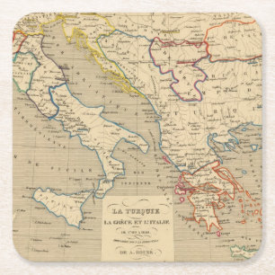 La Turquie, la Grece et l'Italie de 1700 a 1840 Square Paper Coaster