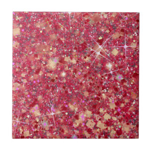 La Vida Magenta Pink Color Faux Glitter Solid Cera Tile
