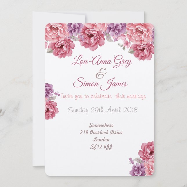 La vie en rose invitation (Front)