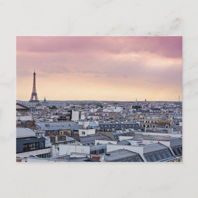 La Vie En Rose Paris Eiffel Tower Postcard (Front)