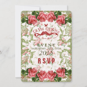 La Vie En Rose - RSVP, Reply Card