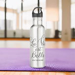 "La Vie est Belle" 710 Ml Water Bottle<br><div class="desc">Elegant script typography personalised water bottle design.</div>