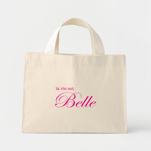 La vie est belle mini tote bag (Front)