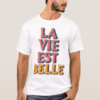 La Vie Est Belle Retro 3D Typography Quote