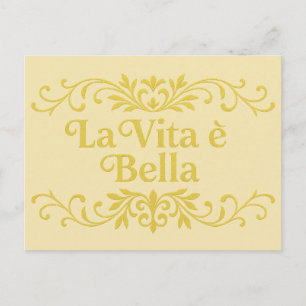 La Vita è Bella – Elegant Italian Life Quote Postcard