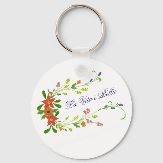 La Vita è Bella Wildflowers key chain (Front)