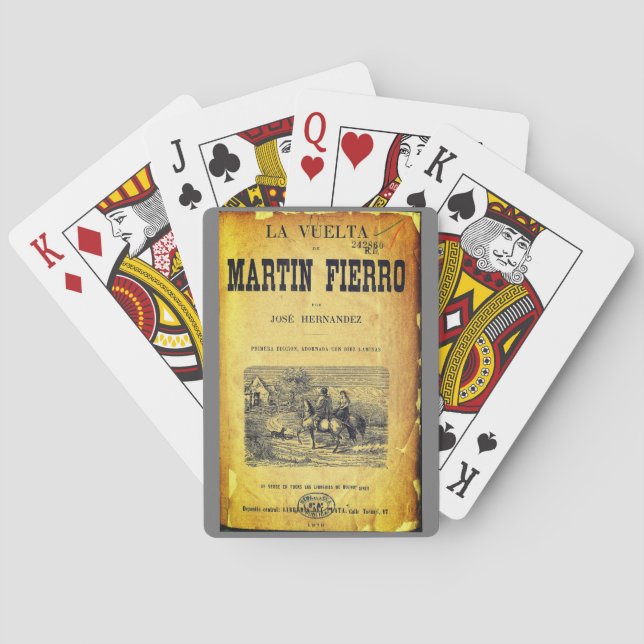 La Vuelta de Martín Fierro (Cover, 1879 first ed.) Playing Cards (Back)
