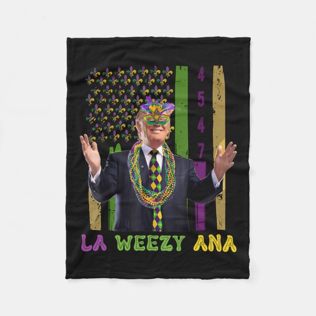 La Weezy Ana Funny Mardi Gras 2025  Fleece Blanket (Front)
