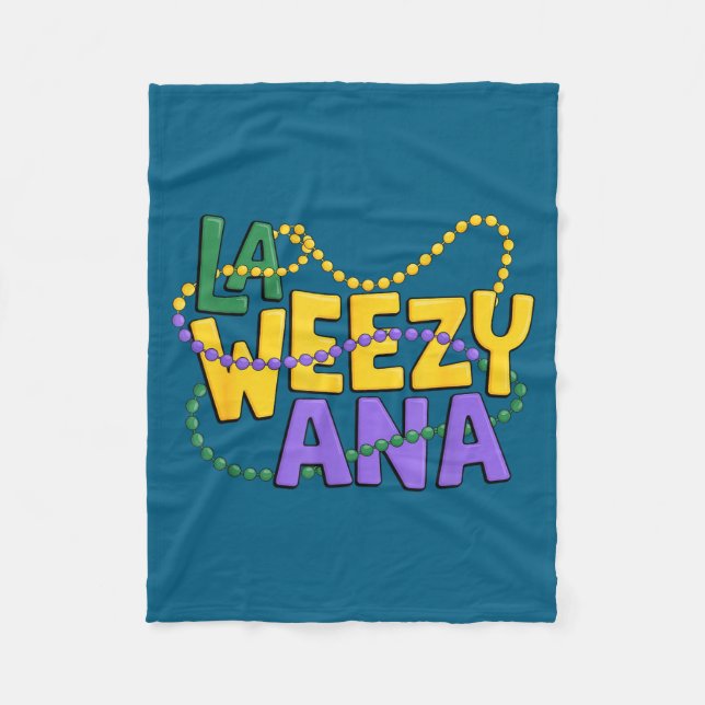 La Weezy Ana Mardi Gras Artwork Fleece Blanket (Front)
