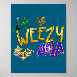La weezy ana mardi gras beads new orleans carnival poster
