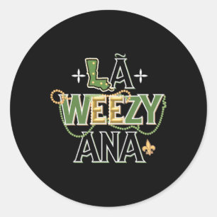 La Weezy Ana Mardi Gras Classic Round Sticker