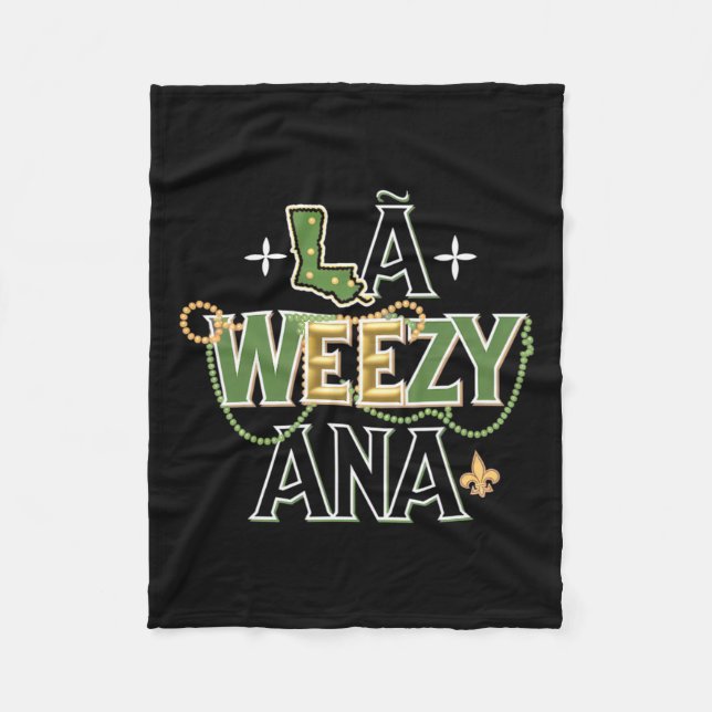 La Weezy Ana Mardi Gras  Fleece Blanket (Front)