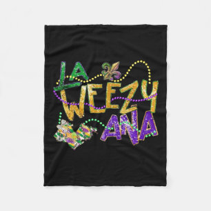 La Weezy Ana Mardi Gras Louisiana Fat Tuesday Wome Fleece Blanket