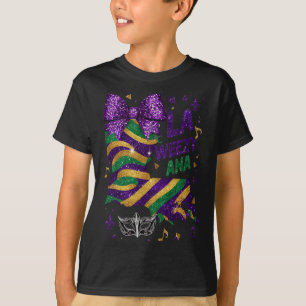 La Weezy Ana Mardi Gras Louisiana Map Fat Tuesday T-Shirt