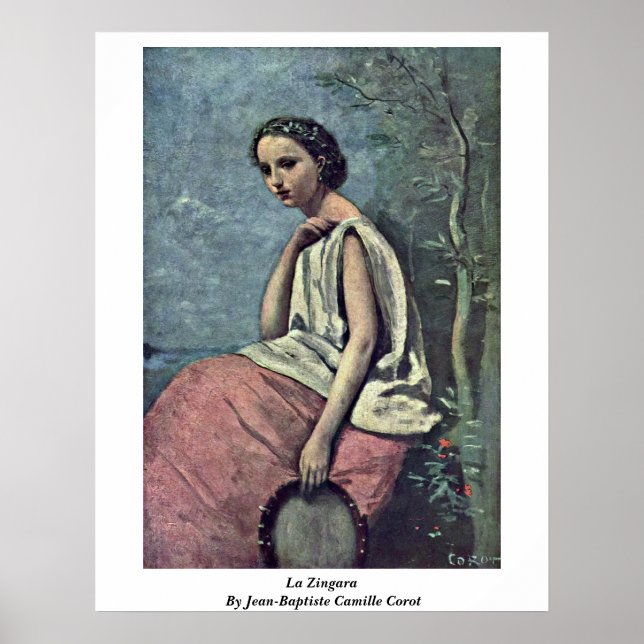 La Zingara By Jean-Baptiste Camille Corot Poster (Front)