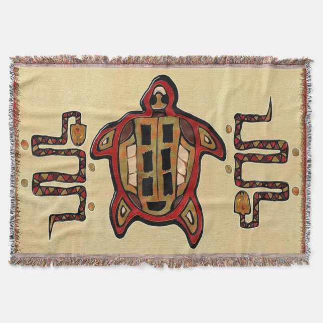 Laako'ob Uchben Mayan Folk Art Throw Blanket (Front)