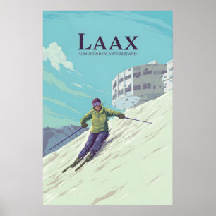 Laax Ski Resort Travel Poster v2