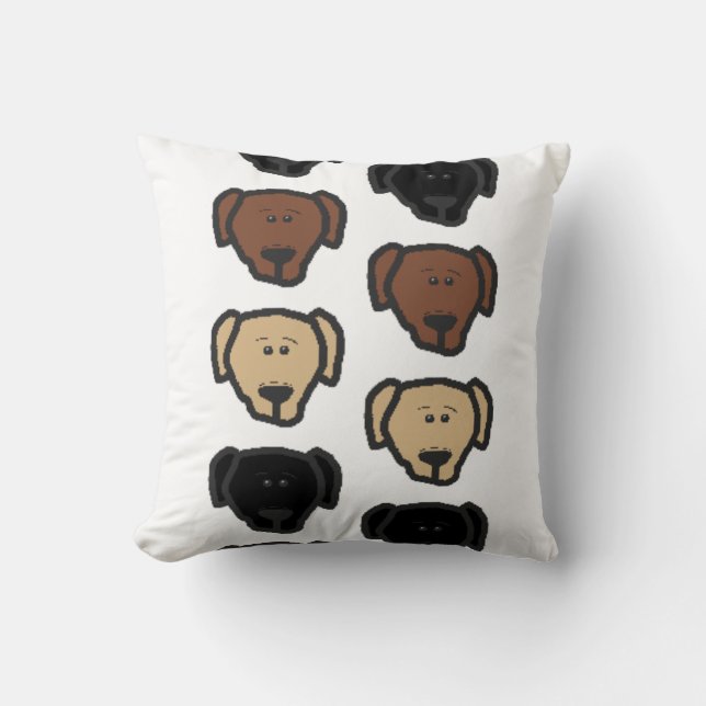 lab 3 colours cartoon head cushion (Front)