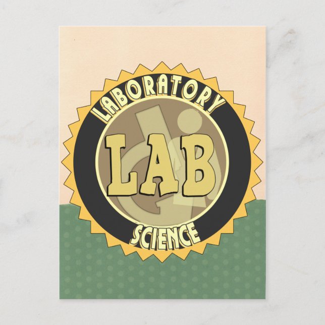 LAB BADGE LABORATORY SCIENCE POSTCARD (Front)