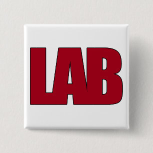 LAB BIG RED LETTERS LABORATORY 15 CM SQUARE BADGE
