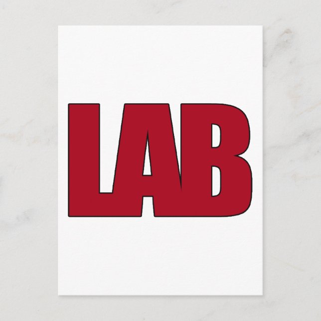 LAB BIG RED LETTERS LABORATORY POSTCARD (Front)