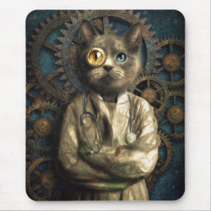 Lab Cat Steampunk Mouse Pad