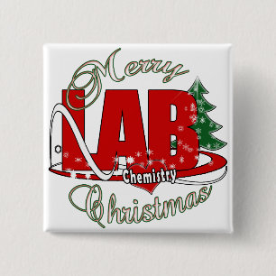 LAB CHEMISTRY CHRISTMAS 15 CM SQUARE BADGE