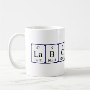 Lab Chick periodic table name mug