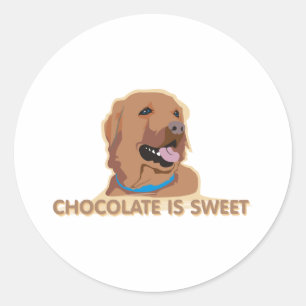 Lab-Chocolate-Is-Sweet Chocolate Labrador Shirt Classic Round Sticker