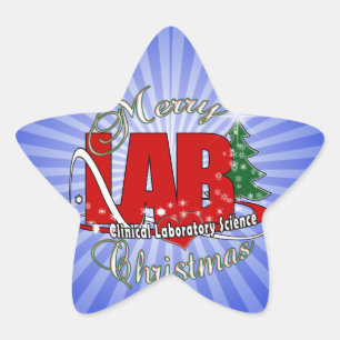 LAB CHRISTMAS CLINICAL LABORATORY SCIENCE STAR STICKER