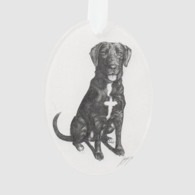 Lab Christmas Ornament (Back)