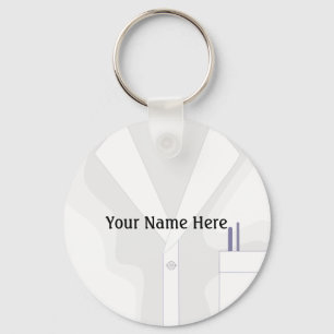 Lab Coat Jacket Button Keychain