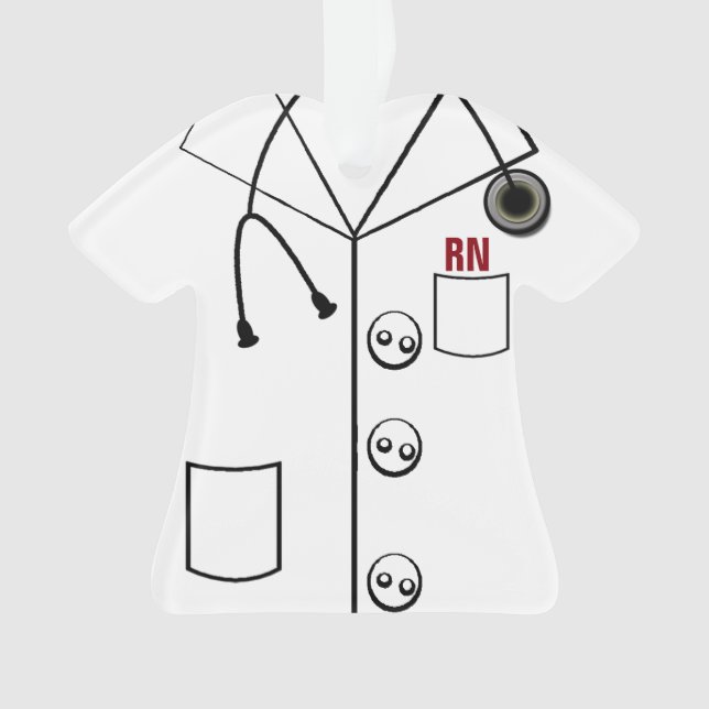LAB COAT RN ORNAMENT CHRISTMAS (CUSTOMIZABLE) (Front)