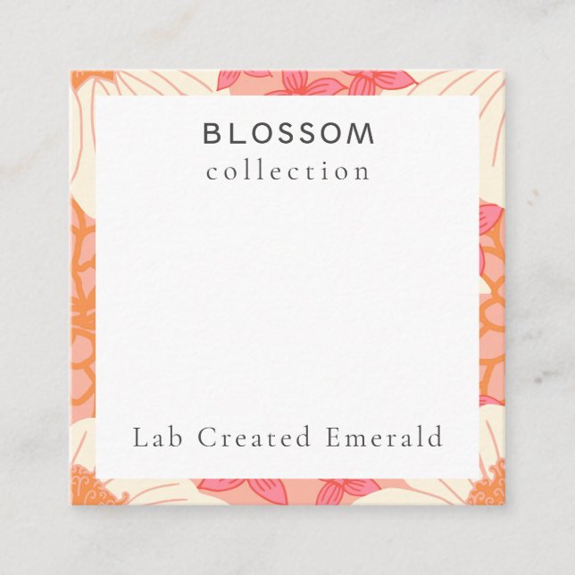 Lab Created Floral Necklace Packaging Card (Front)