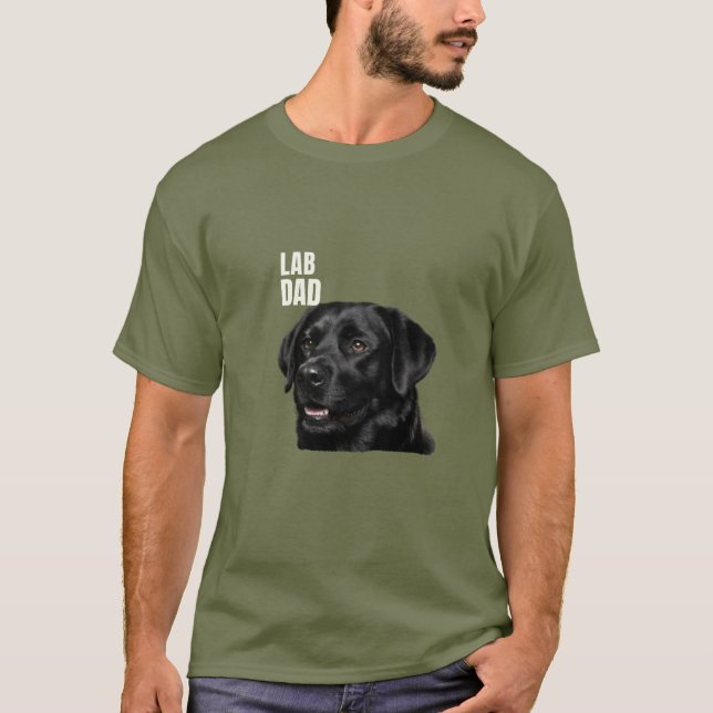 Lab Dad Black Labrador Dog T-Shirt (Front)